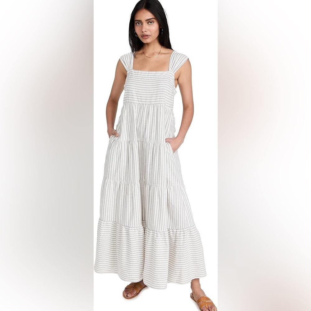 Madewell Striped Tiered Maxi Dress